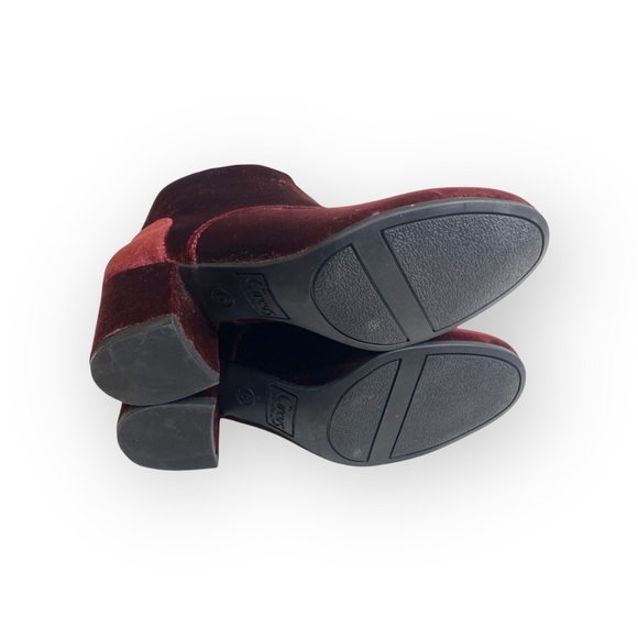 new Circus Sam Edelman ❁ Vanessa Zipper Velvet Ankle Boots Booties ❁ Burgundy - Picture 12 of 16